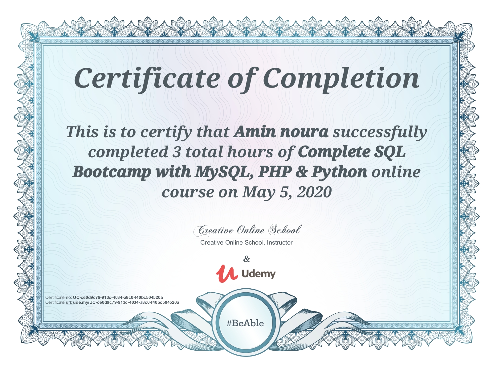 SQL Certificate